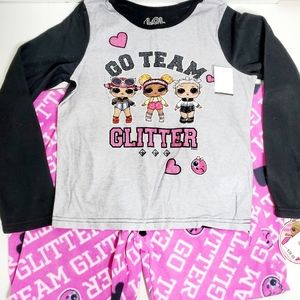 LOL Surprise Kids Size 10 Fleece Long Sleeve Pajama Top and Pants